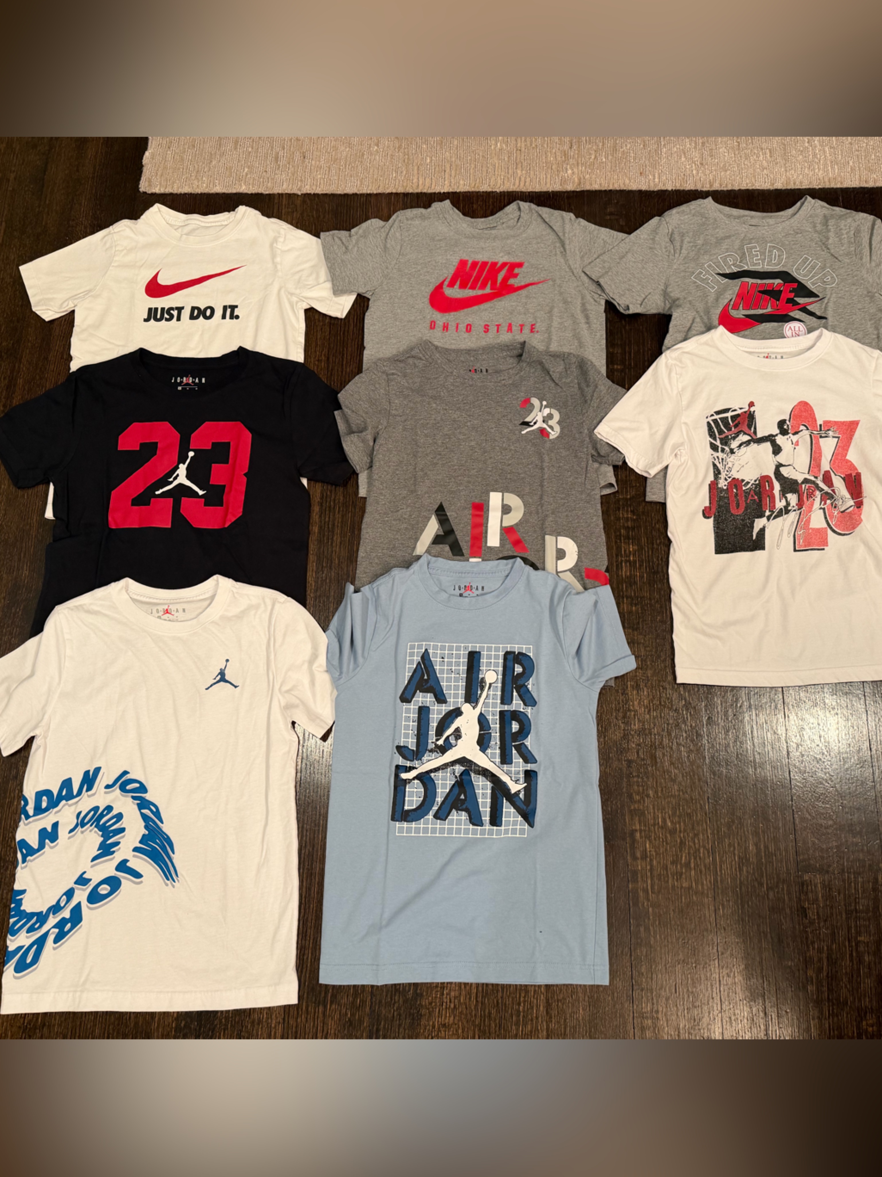 Nike Kids Multi-Graphic Tee Bundle In White, Gray, Black, Light Blue